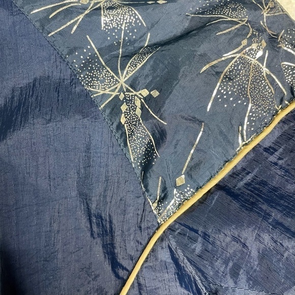 Vintage Athletic Works 90s Navy Silver Windbreaker Jacket Medium Retro - Picture 8 of 8